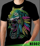 Neon Men T-shirt Wolf-Caravel Head