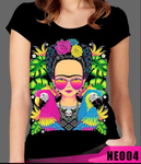 Neon Woman T-shirt Frida Khalo
