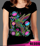 Neon Woman T-shirt Hummingbird