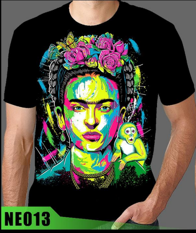 Neon Men T-shirt Frida Khalo